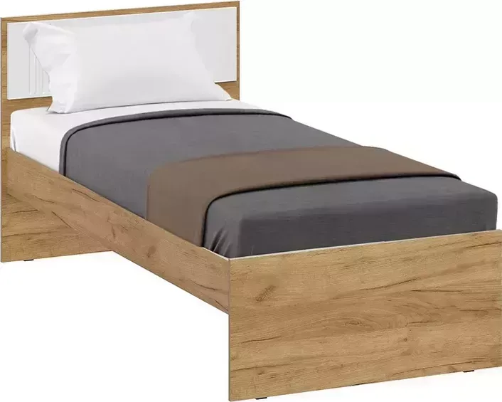 Кровать SV Мебель Милан 0.9 м дуб золотой / белый матовый