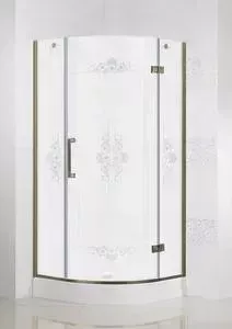 Душевой уголок CEZARES MAGIC-R-1-90-ROYAL PALACE-CP-Br-R правый, профиль бронза, стекло прозрачное с матовым рисунком