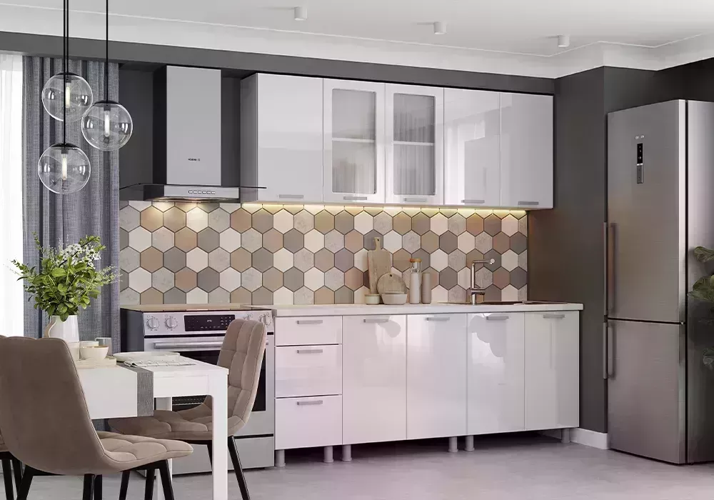 Кухонный гарнитур ННТ м / Кухня Эстель 2.0 м белый / белый глянец