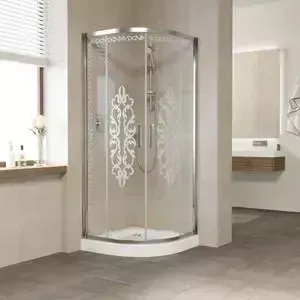 Душевой уголок Vegas Glass ZS-F 0090 08 01 профиль глянцевый хром, стекло прозрачное с узором Felicita1