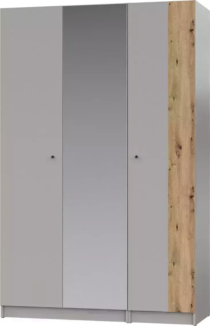 Шкаф НК Мебель 3-х створчатый Ариан К-4 холодный серый / дуб артизан
