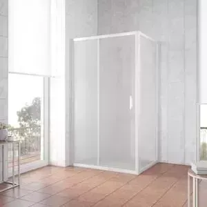 Душевой уголок Vegas Glass ZP+ZPV 110*70 01 10 профиль белый, стекло сатин