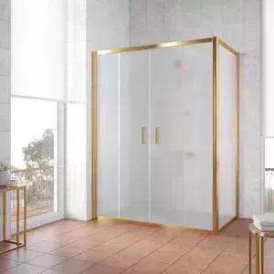Душевой уголок Vegas Glass Z2P+ZPV 170*80 09 10 профиль золото, стекло сатин