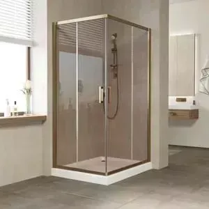 Душевой уголок Vegas Glass ZA 100*80 05 05 профиль бронза, стекло бронза