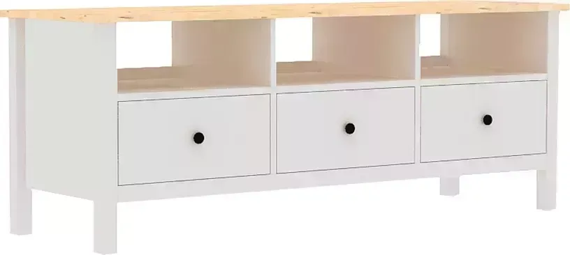 Тумба под телевизор VMG Industry (для IKEA) ТВ KHIMKI белая / натуральная