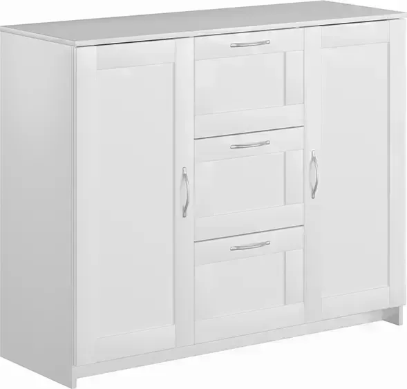 Комод VMG Industry (для IKEA) с дверцами Сириус 3 ящика белый