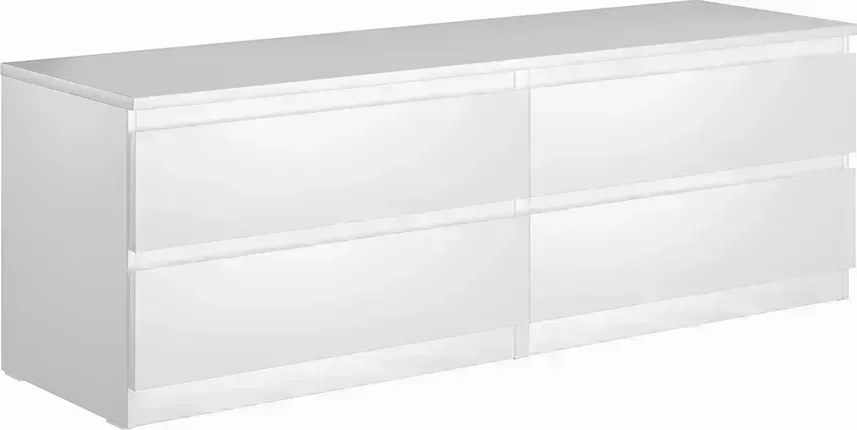 Комод VMG Industry (для IKEA) низкий Мальта 4 ящика белый