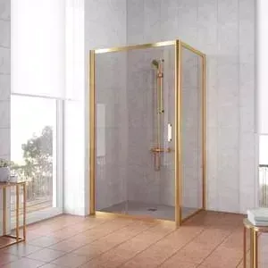 Душевой уголок Vegas Glass ZP+ZPV 160*100 09 05 профиль золото, стекло бронза