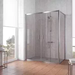 Душевой уголок Vegas Glass Z2P+ZPV 150*100 08 05 профиль глянцевый хром, стекло бронза