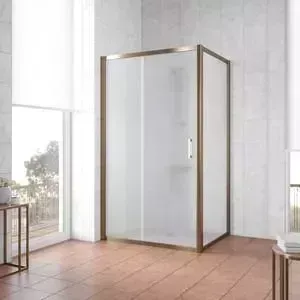 Душевой уголок Vegas Glass ZP+ZPV 130*70 05 10 профиль бронза, стекло сатин