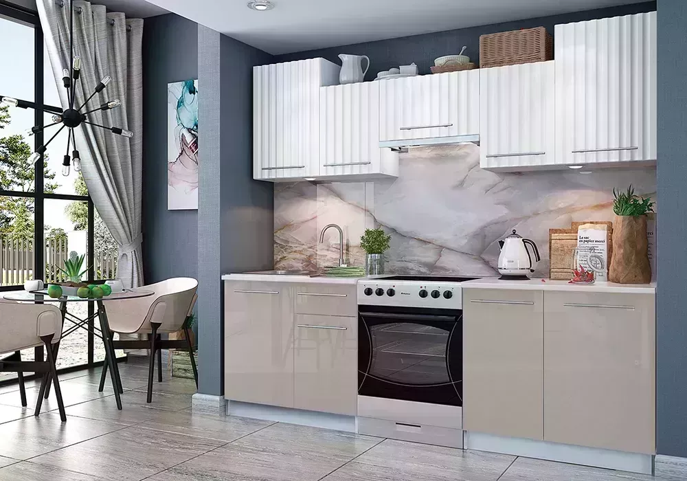 Кухонный гарнитур STOLLINE Бланка белый / магнолия / малаго