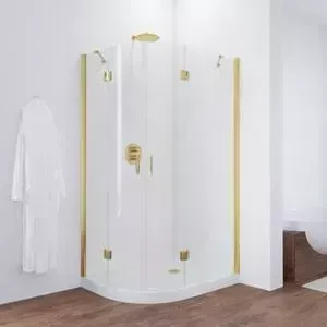 Душевой уголок Vegas Glass AFS-F 120*80 09 01 R правый, профиль золото, стекло прозрачное