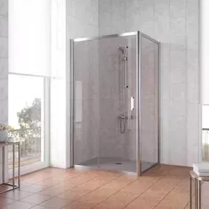 Душевой уголок Vegas Glass ZP+ZPV 140*90 08 05 профиль глянцевый хром, стекло бронза