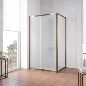 Душевой уголок Vegas Glass ZP+ZPV 130*80 05 10 профиль бронза, стекло сатин