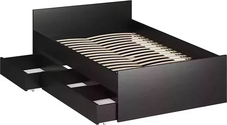 Кровать VMG Industry (для IKEA) двуспальная Орион дуб венге с ящиками