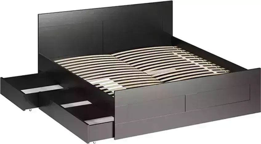 Кровать VMG Industry (для IKEA) двуспальная Сириус венге с ящиками
