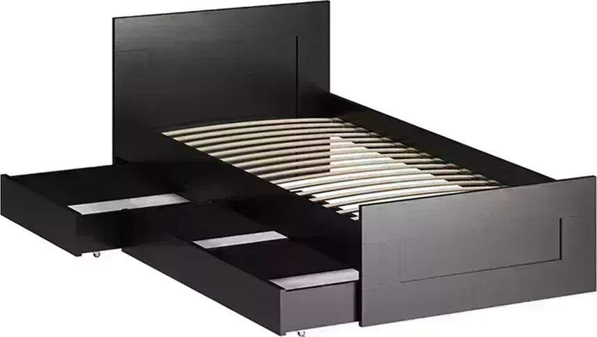 Кровать VMG Industry (для IKEA) односпальная Сириус венге c ящиками