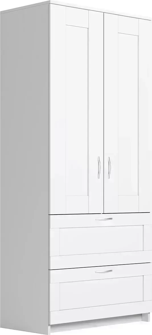 Модуль гостиной VMG Industry (для IKEA) Шкаф двухстворчатый Сириус белый с двумя ящиками