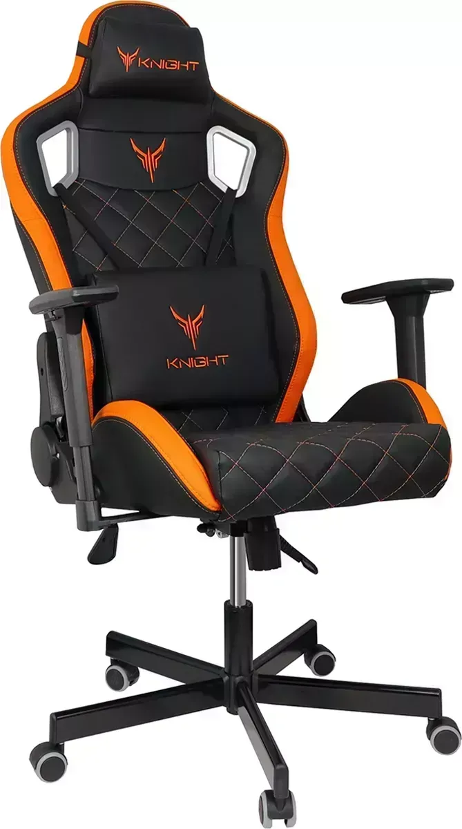 Кресло Бюрократ игровое Knight Outrider черное / оранжевое