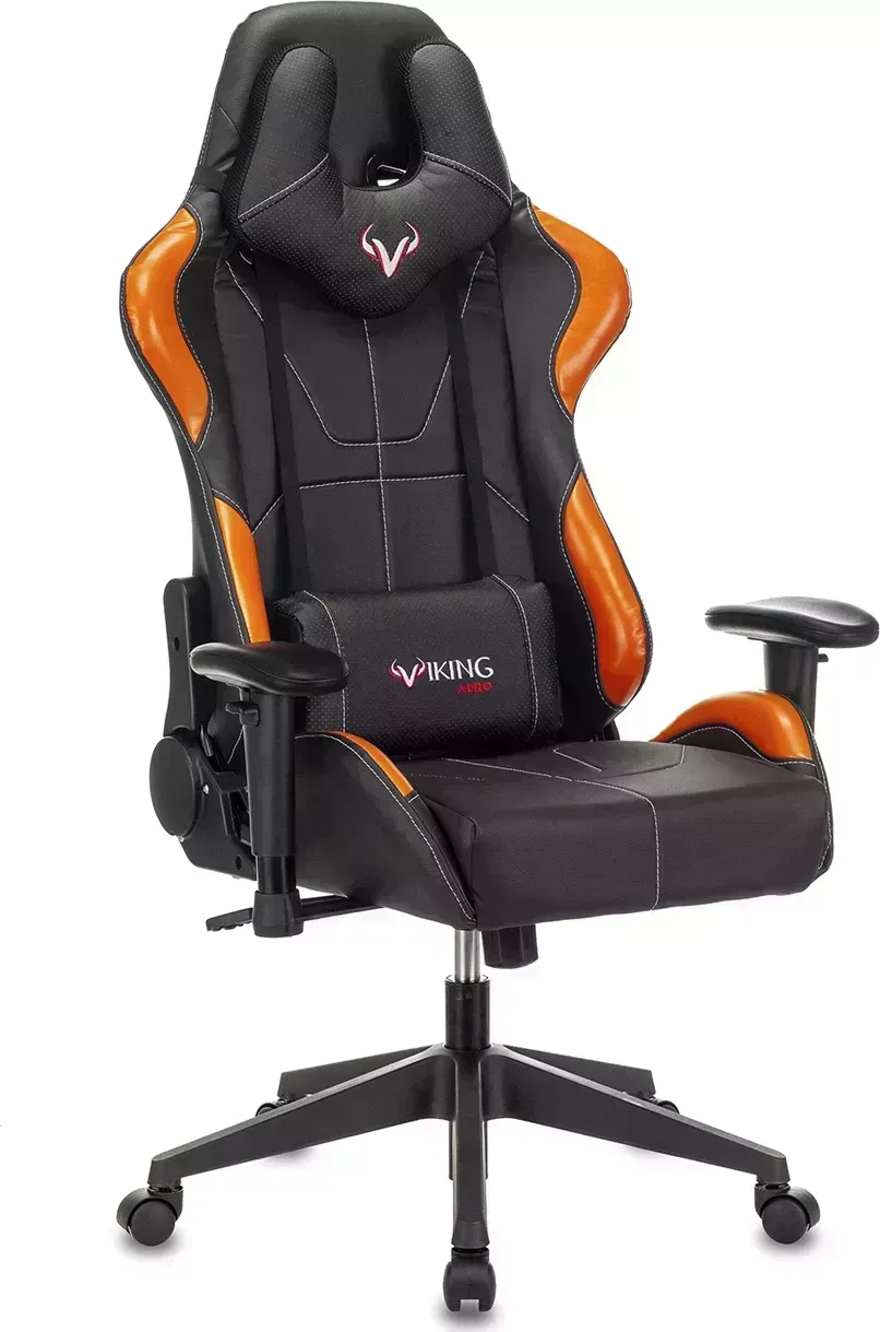 Кресло Бюрократ игровое Zombie Viking 5 Aero черное / оранжевое