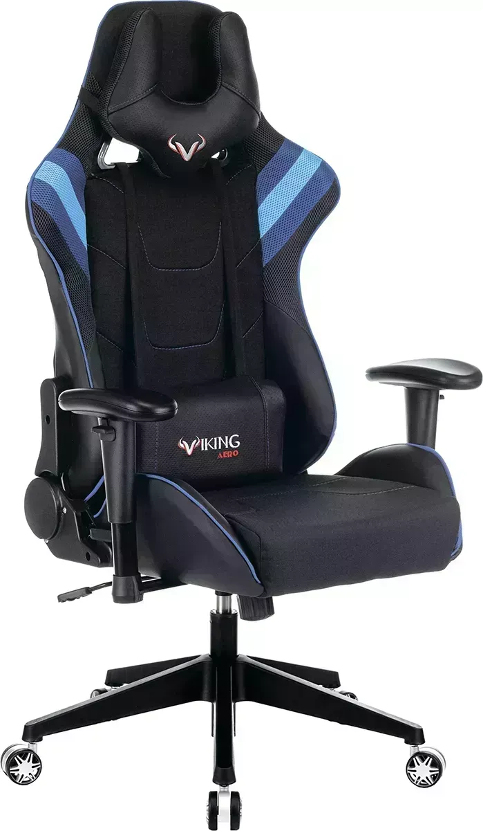 Кресло Бюрократ игровое Zombie Viking 4 Aero черное / синее