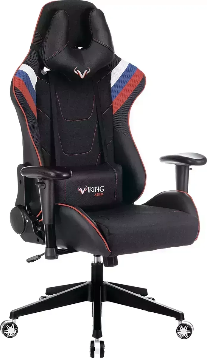 Кресло Бюрократ игровое Zombie Viking 4 Aero черное / триколор