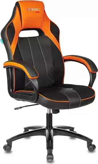 Кресло Бюрократ игровое Zombie Viking 2 Aero черное / оранжевое