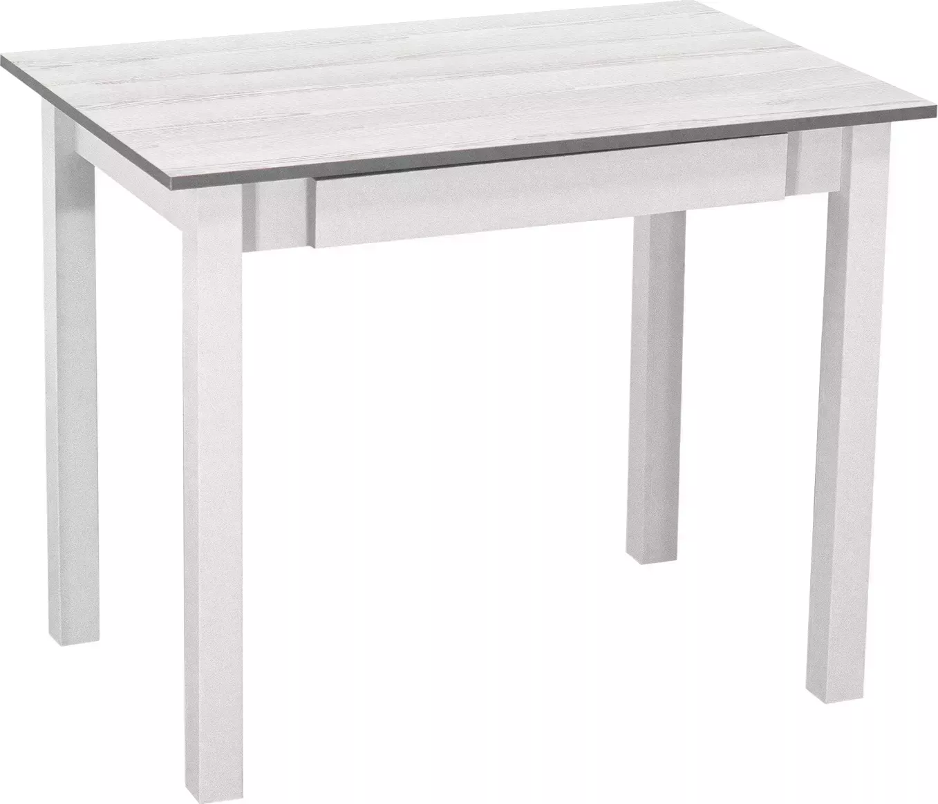 Стол обеденный Боровичи-Мебель с ящиком белый / сосна белая