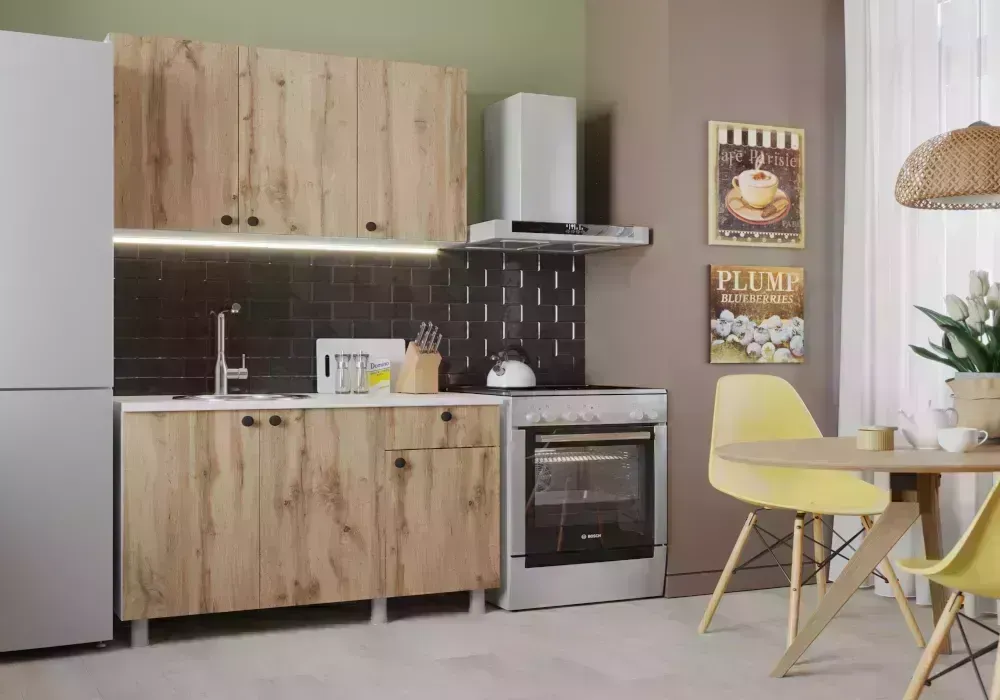 Кухонный гарнитур НК мебель м Кухня Де и 1.2 дуб вотан