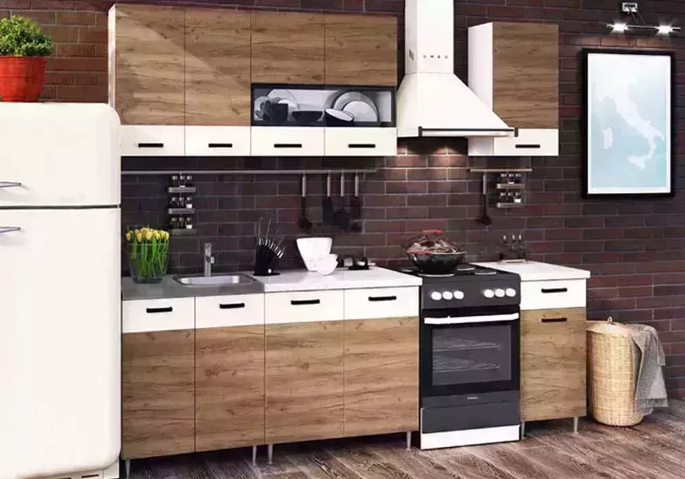 Кухонный гарнитур Миф м / Кухня Рио 1.8 м дуб крафт / бежевый