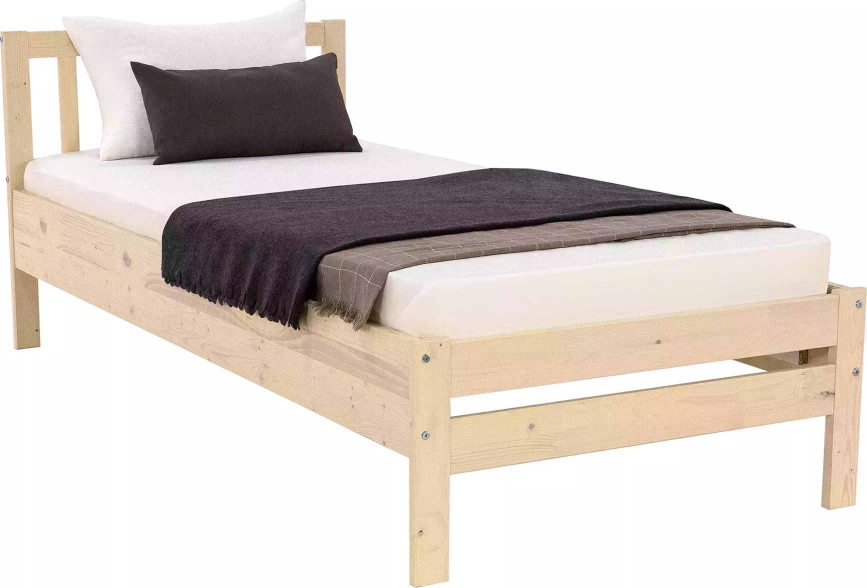 Кровать Боровичи-Мебель Массив 0.9 м выбеленная береза
