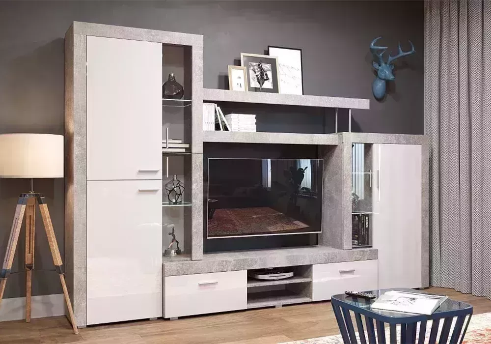 Гостиная НК мебель Монтана atelier / белый глянец
