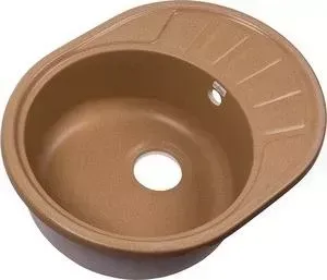 Мойка кухонная Rossinka 57x44 реверсивная, с сифоном (RS58-45RW-Beige)