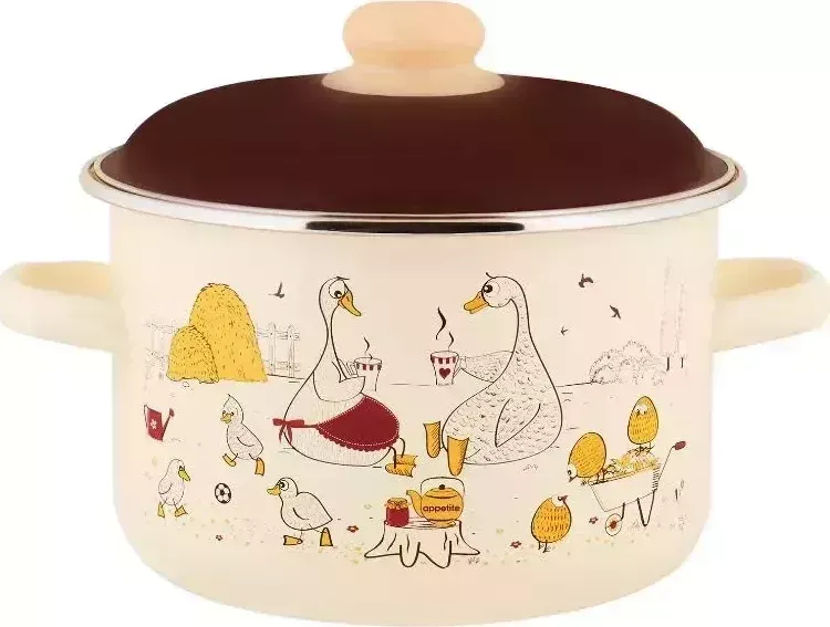Кастрюля APPETITE 6RD201M эмал цил Подворье 4,0л