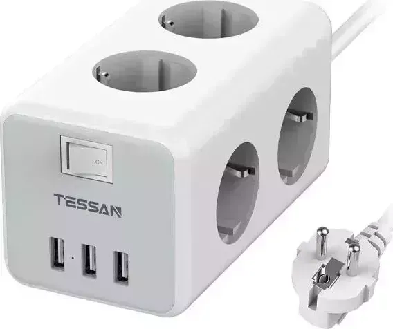 Сетевой фильтр TESSAN TS-306 серый