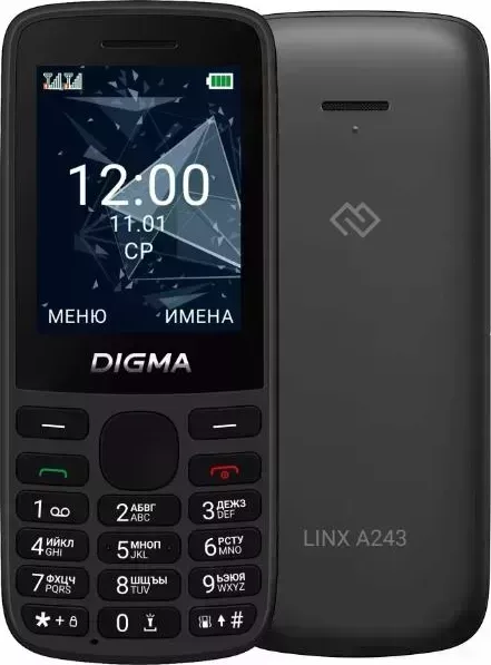 Смартфон DIGMA Linx A243 32Mb Black Телефон мобильный