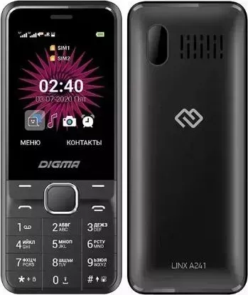Смартфон DIGMA Linx A241 32Mb Black (LT2066PM) Телефон мобильный
