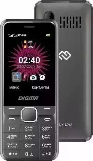 Смартфон DIGMA Linx A241 32Mb Gray (LT2066PM) Телефон мобильный