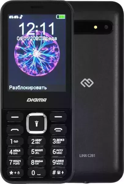 Смартфон DIGMA Linx C281 32Mb Black (LT2067PM) Телефон мобильный