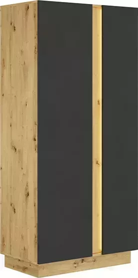Шкаф НК мебель двухдверный MODO артизан / черный матовый