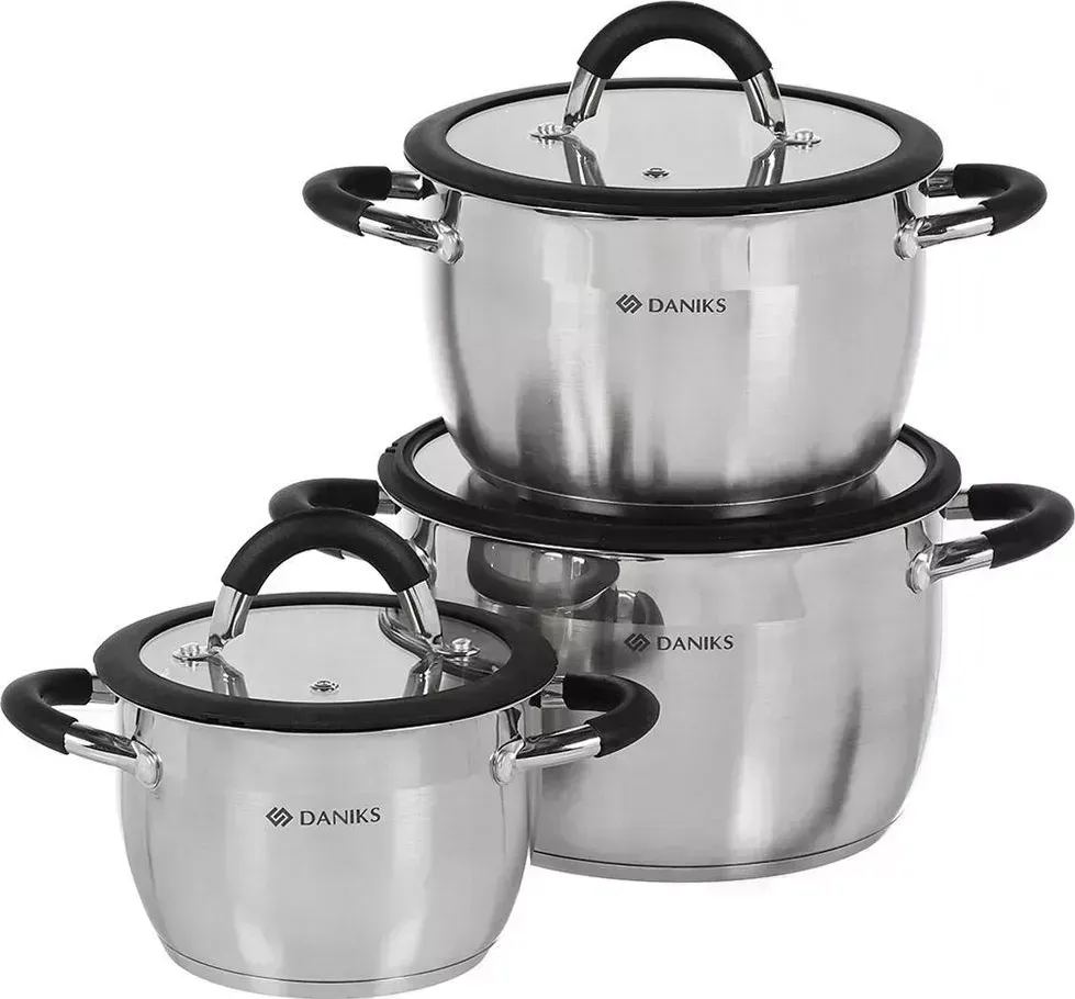 Набор посуды DANIKS GS-01435-6SE Орландо (434981) 6 пр, кастрюли 1.9, 3.7, 4.9 л