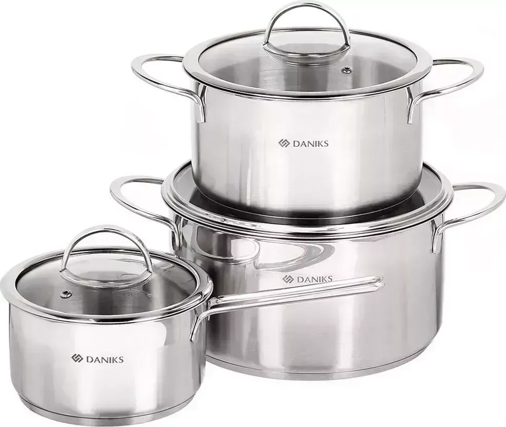 Набор посуды DANIKS GS-01319-6PC (426585) 6 пр, кастрюли 3.4, 5.8 л,ковш 1.8 л