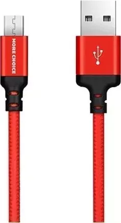 Кабель MORE CHOICE K12m Дата- USB 2.1A для micro USB - 1м Red Black