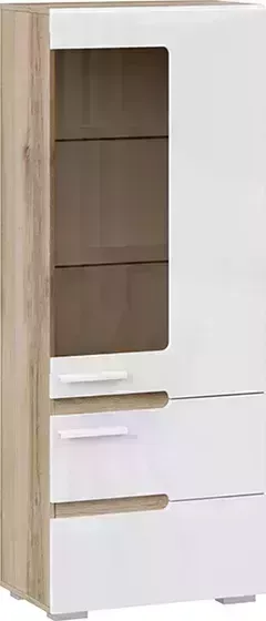 Шкаф ТриЯ для посуды Фьюжн белый глянец / дуб делано
