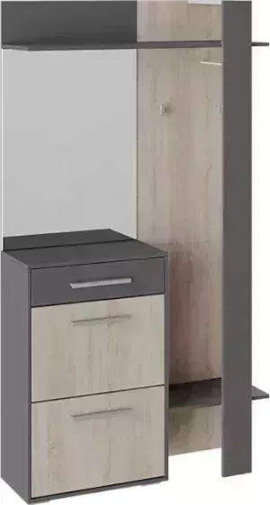 Прихожая ТриЯ Нуар фон серый / дуб сонома