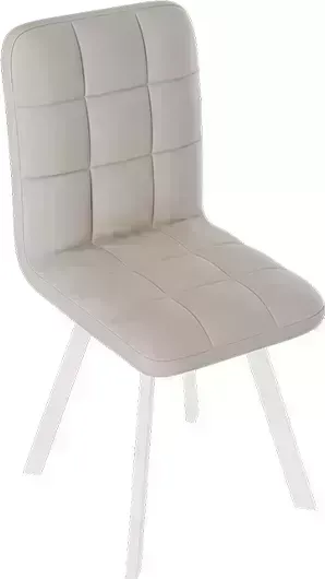 Стул ТриЯ Франк паук белый матовый / кожзам бежевый