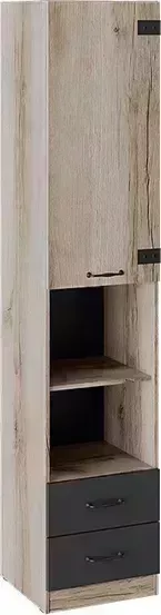 Стеллаж ТриЯ комбинированный Окланд фон черный / дуб делано