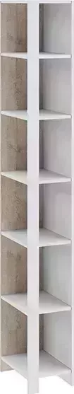 Стеллаж ТриЯ торцевой Ривьера дуб бонифацио / белый