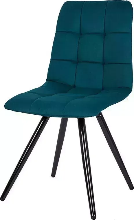 Стул POLINI Home Berlin SM, темно-бирюзовый - черный (2 кор.) обеденный - (2