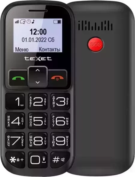 Смартфон TEXET TM-B322 черный-красный (127101) Телефон мобильный